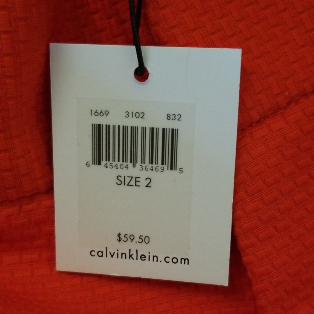NWT Calvin Klein Orange/Red Short Sz 2 - Picture 7 of 8